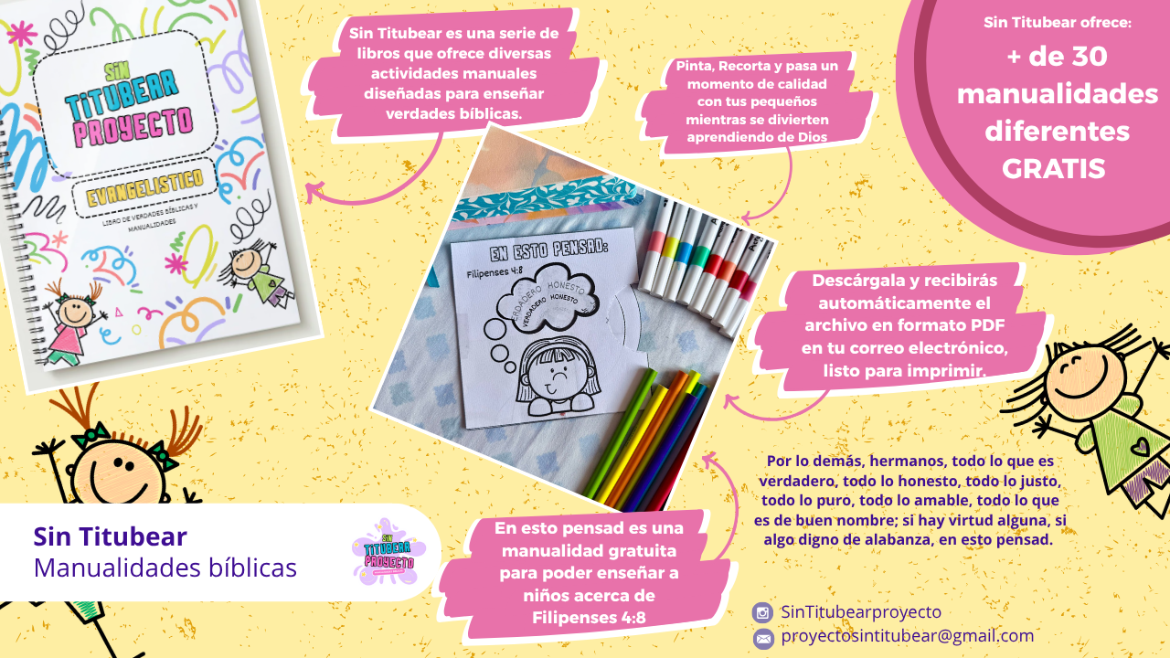 Manualidades Bíblicas para Niños – Filipenses 4:8 (PDF Gratis)