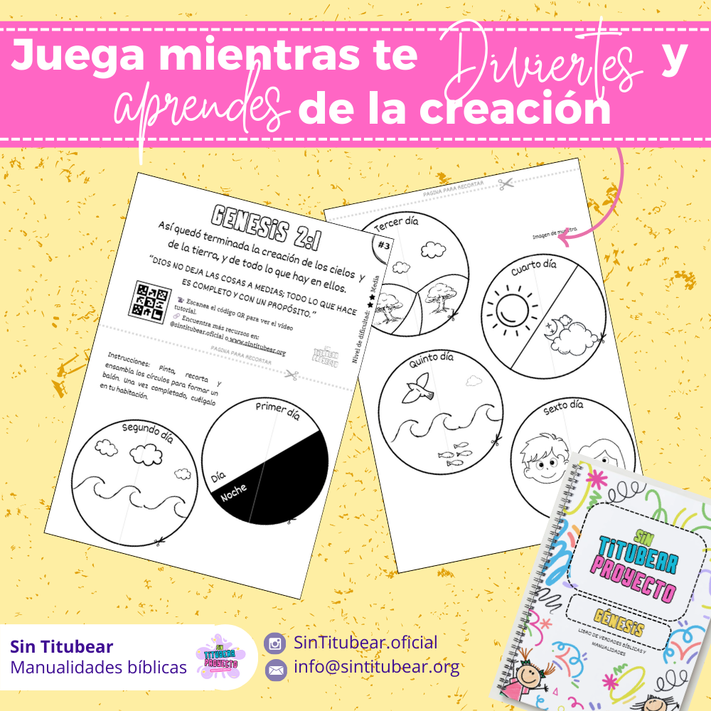 Génesis 2:1 - Manualidad Bíblica para niños (PDF Gratis) - Image 2
