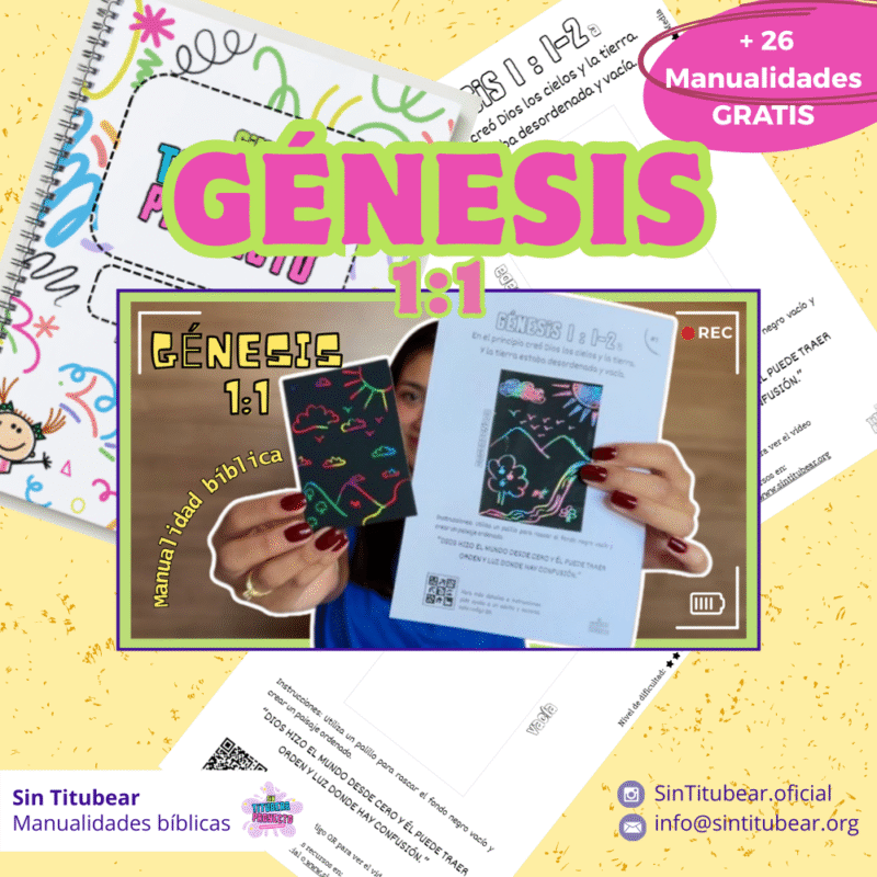 Génesis 1:1 - Manualidad Bíblica para niños. (PDF Gratis)